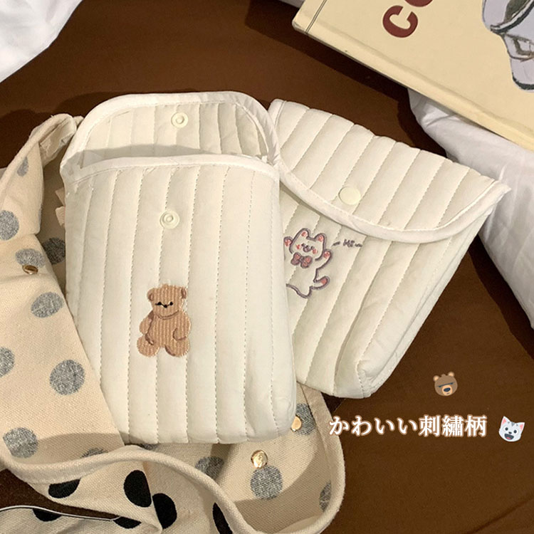 サニタリーポーチ 生理用ナプキンポーチ 小物入れポーチ 韓国 小型収納袋 生理用ナプキン収納袋 綿 刺繍 軽量 女の子 ガールズ レディース 小学生 通学 通勤 シンプル かわいい おしゃれ 大容量 携帯便利 コンパクト 生理用品 小銭入れ 口紅