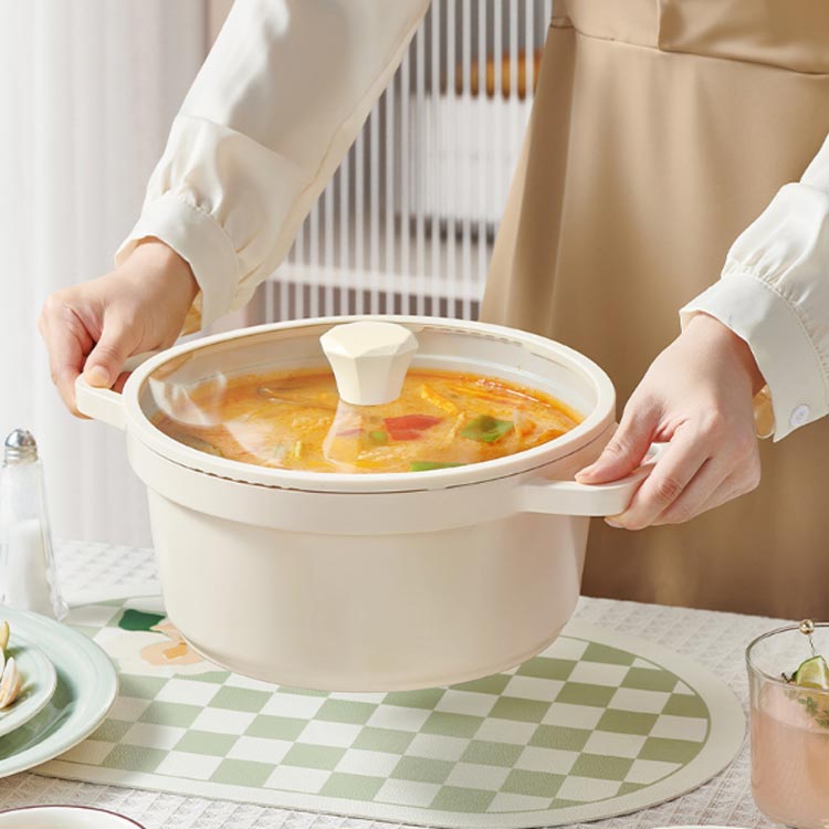 ごはん鍋 ご飯 炊飯鍋 万能鍋 ガラス蓋 炊飯鍋 両手鍋 ストーブ ガス火対応 揚げ物 煮物 焦げ付きにく..