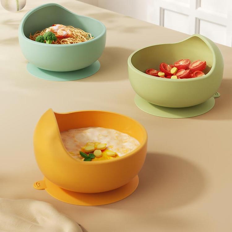 Plate, Bowl, Set - ひっくり返らない 赤ちゃん シリコン シリコンボウル シリコン 子供 ピンク 皿 シリコンボール ベビー食器 すくいやすい 出産祝い プレゼント ギフト グリーン おしゃれ ベビー食器 キッズ 離乳食 幼児