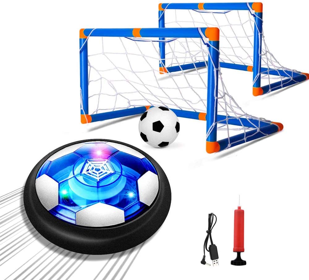 smilecoco楽天市場店のエアー サッカー サッカーボール 進化版充電式 エアーパワーサッカーディスク 光るLEDライト搭載 浮力 室内 サッカー スポーツ フルセット トレーニングサッカー ホバーディスクボール ホバーサッカー 空気圧式サスペンドサッカー エアホッケー感覚 多人｜アングル2