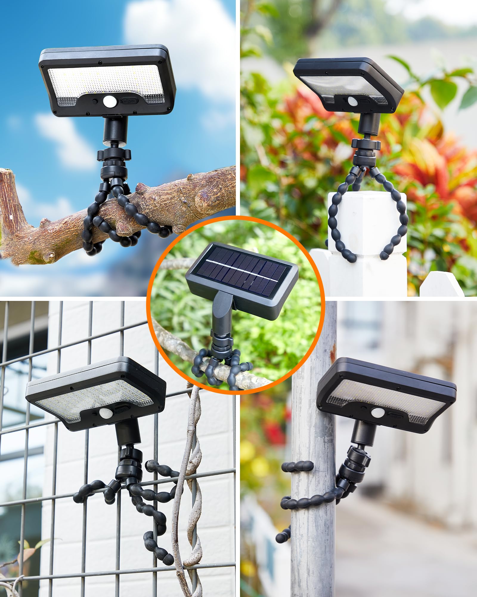 LED �����顼�饤�� ���� IP65�ɿ� �ե쥭���֥뻰���� & 360��Ĵ������ USB���Ų� ���󥵡��饤�� ���� �����顼 �ʹ� 600�롼���Ķ�⵱�� ���� ����/��־�/��/�ե���/��������