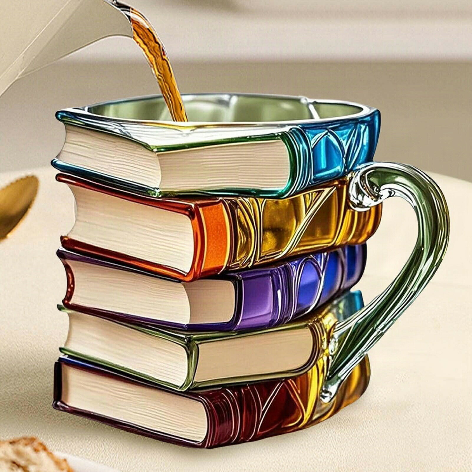 書籍コーヒーマグ - 文学アートカップ　ブックラバーズギフトマグ　アクリルエレガントなヴィンテージ..