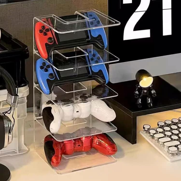 smilecoco楽天市場店のゲームコントローラー収納ラック ゲーム機 4台置き 収納 収納 プロコン 4連 仕切り XBOX リングコン ONE ジョイコン PC 多機種対応 SWITCH コントローラースタンド PS5 コントローラー ゲームコントローラー収納ラック 送料無料 本立て｜アングル2
