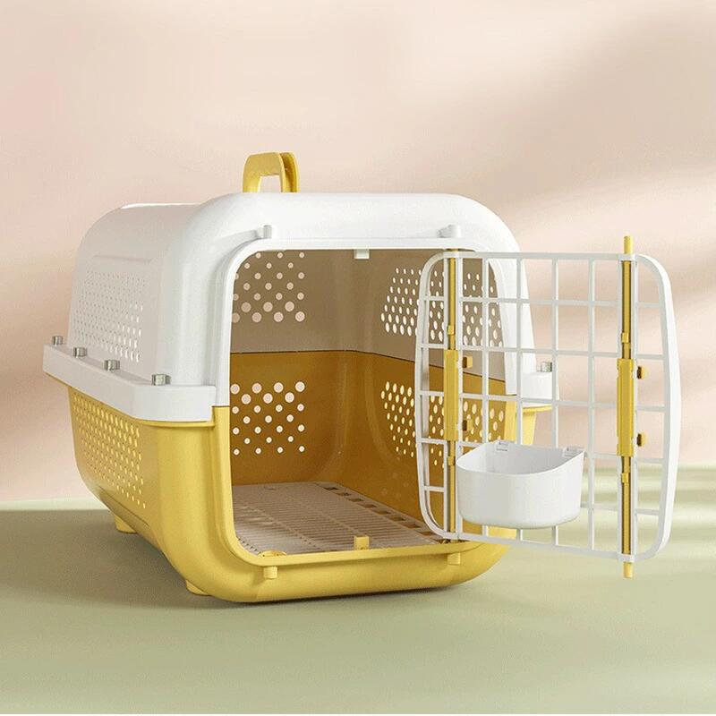 Rakuten - ペットの航空箱、猫の犬は適用して、風通しがよくて通気性があり、携帯用の車のケージ、安全で快適な託送箱、手は宇宙箱、軽くて便利で、丈夫で、風通しがよくて網の目、折り畳んで収納して、しっかりと留めて、底の滑り止めを固定します