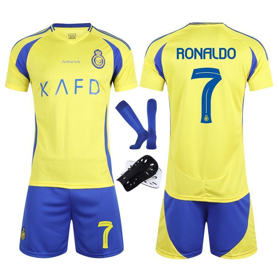 Rakuten - サッカー ユニフォーム 【四点セット】サッカーウェア 2425リヤド勝利ユニホーム 7番Cロ 10番マネ 児童男女サッカーウェアセット新版 子供用サッカーウェアセット 大人 子供