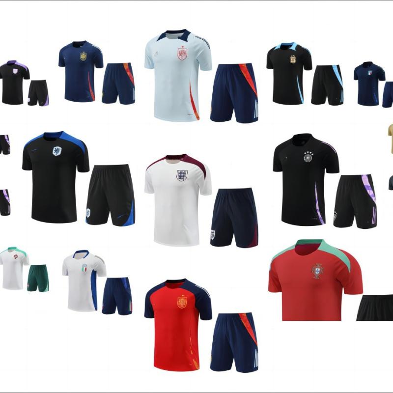Rakuten - メンズ サッカー 短袖 トレーニング ユニフォーム セット 吸湿速乾 軽量 伸縮性 ポリエステル素材 スポーツウェア フットボール キット