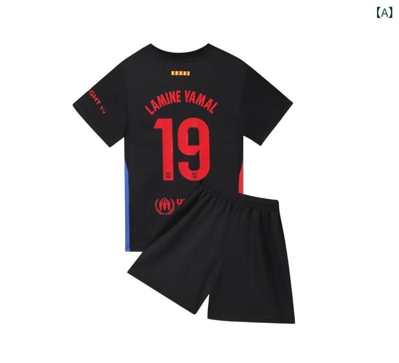 Long Pants - サッカーユニフォーム キッズ アウェイ 背番号19 ブラック 吸汗速乾素材 快適着心地 上下セット 練習着 応援グッズ 少年サッカー 通気性抜群 動きやすい 高耐久性 フットサルウェア トレーニング 競技用 スクール 部活動 観戦用 プレゼント ギフト