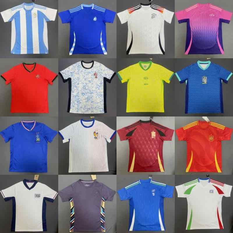 Rakuten - サッカーユニフォーム サポーター用ファン 欧州サッカークラブ ブラジルナショナルカラー アルゼンチンナショナルカラー 半袖トレーニングトップ 練習用スポーツウェア
