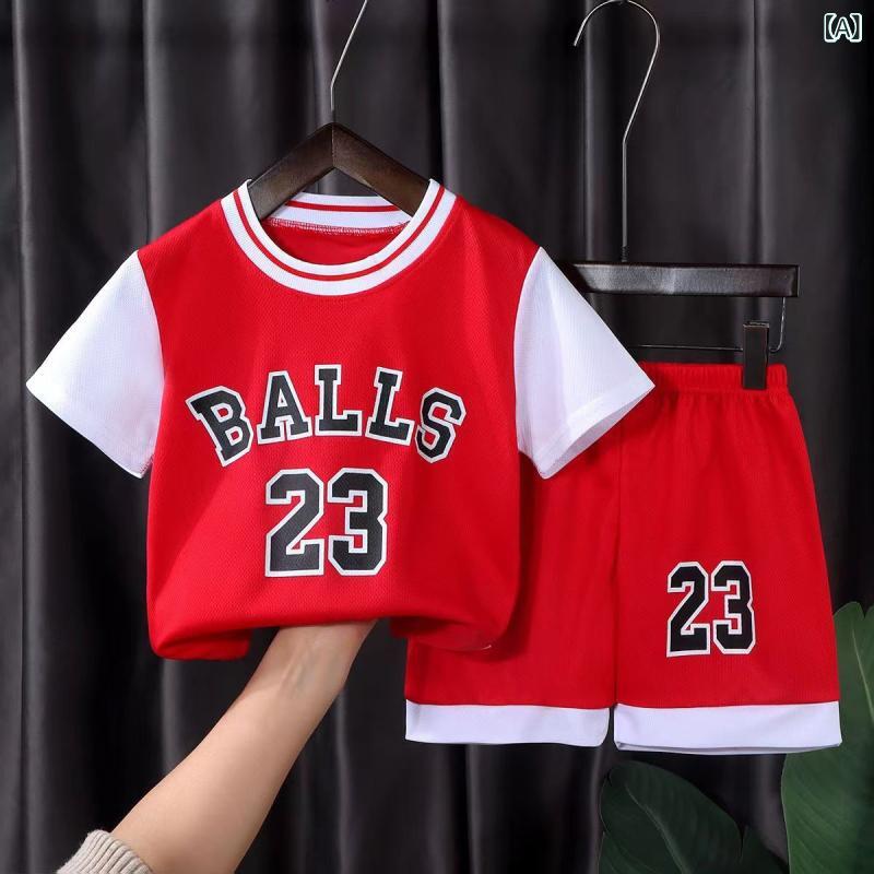 Rakuten - バスケットボール ウェア キッズ 上下セット 子供用 ジュニア 男の子 女の子 半袖 タンク トップ 吸汗 速乾 ドライ メッシュ 動きやすい 快適 ストレッチ 練習着 スポーツウェア ダンス衣装 ユニフォーム ミニバス 部活 クラブ 体育 運動会 部屋