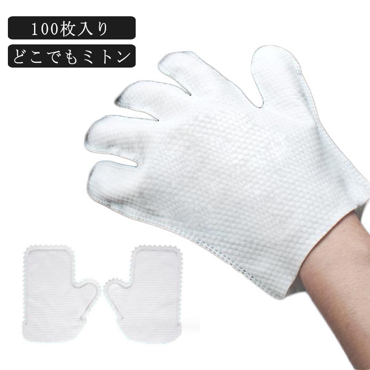 Rakuten - 使い捨て手袋 不織布 100枚入り 手袋 ワイパー手袋 掃除 エアコン 細かい掃除 ホコリ 汚れ取り お掃除グローブ 拭き掃除 使い切り エアコン 隙間 手拭き 左右兼用 フリーサイズ サッシ ドアノブ ブラインド 観葉植物 便利グッズ 日用品