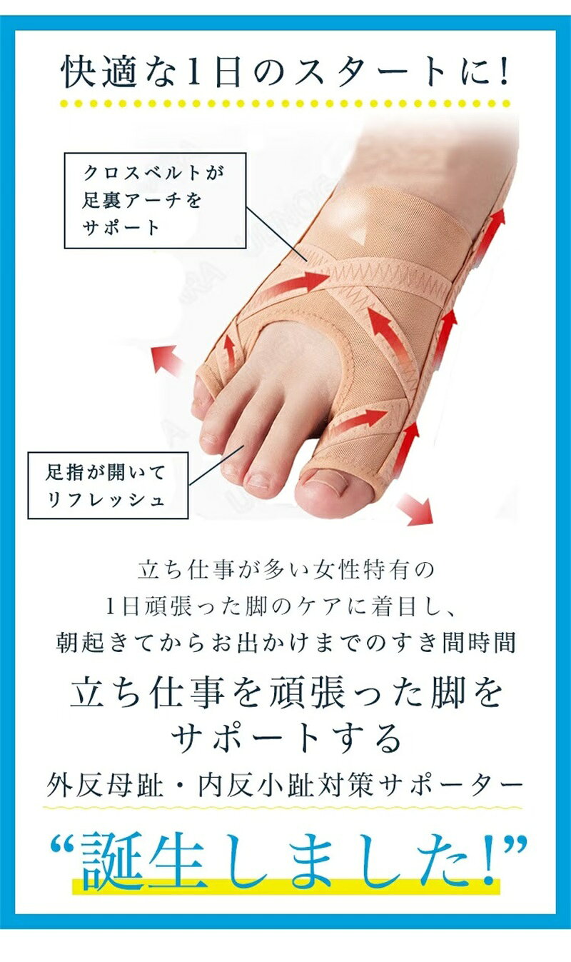送料無料 外反母趾 内反小趾 サポーター 足指セパレーター 親指 小指 サポート 足...