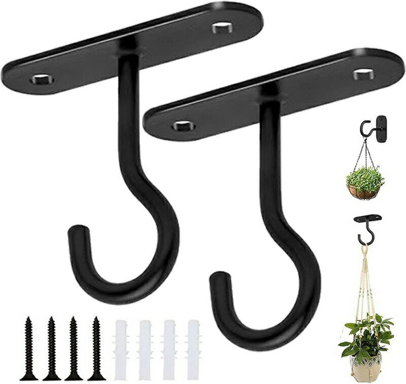 Rakuten - 天井 フック 吊り下げ金具 吊りフック 耐荷重約7-8kg 長さ6.4cm 石膏ボード 壁掛け ピンフック 穴開け 配線 画鋲 賃貸 2個セット