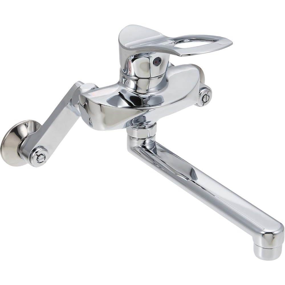 Rakuten - シングル混合栓 キッチン用 節水コア付 JIS規格品 パイプの長さ190mm 壁付 蛇口 キッチン水栓
