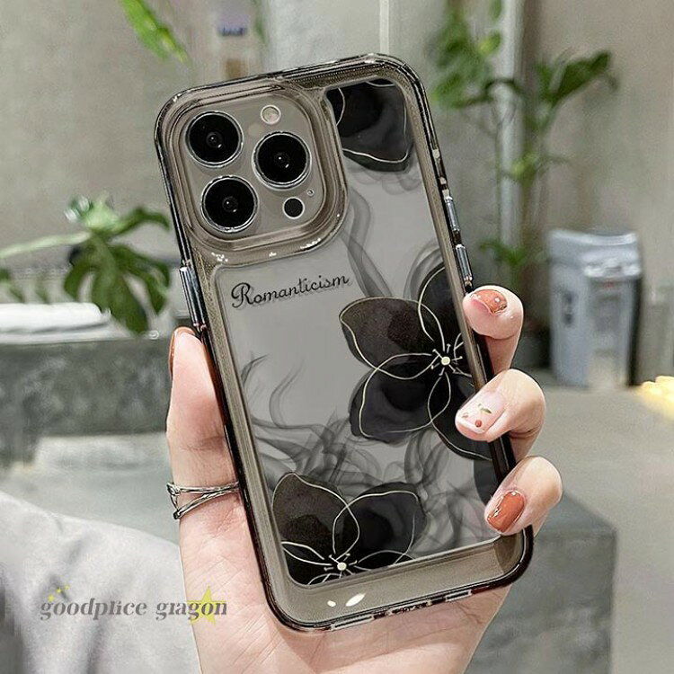 Rakuten - 花柄が可愛い iPhone16ケース クリア 透明 iphone15ケース iphone14ケース フラワー 墨絵 スマホケース 花柄 アイフォンケース iPhon iPhone13 iPhone12