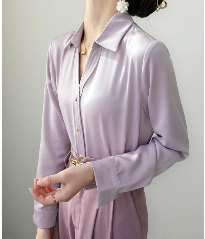 レディース シャツ 春 夏 秋 上品 通勤 高級感 面接 体型カバー 大人トップス女性 デザインシャツ 長袖 スーツ 通勤 面接 ゆったり OL 仕事用 日常 フレンチ トップス柔らか スーツ smilecoco-10010749 smilecoco楽天市場店 サンプル画像2