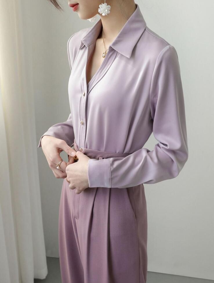レディース シャツ 春 夏 秋 上品 通勤 高級感 面接 体型カバー 大人トップス女性 デザインシャツ 長袖 スーツ 通勤 面接 ゆったり OL 仕事用 日常 フレンチ トップス柔らか スーツ smilecoco-10010749 smilecoco楽天市場店 サンプル画像3