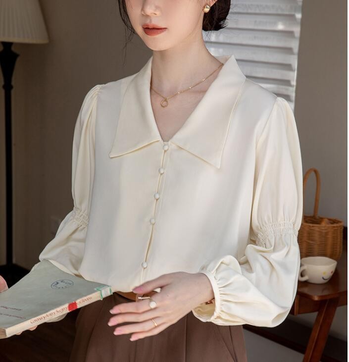 レディース シャツ 春 夏 秋 上品 通勤 体型カバー 大人トップス 女性 シャツ 面接スーツ 通勤 面接 フレンチヴィンテージ風 ゆったり OL 仕事用 日常 上品 トップス 優雅 トップス smilecoco-10010891 smilecoco楽天市場店 サンプル画像3