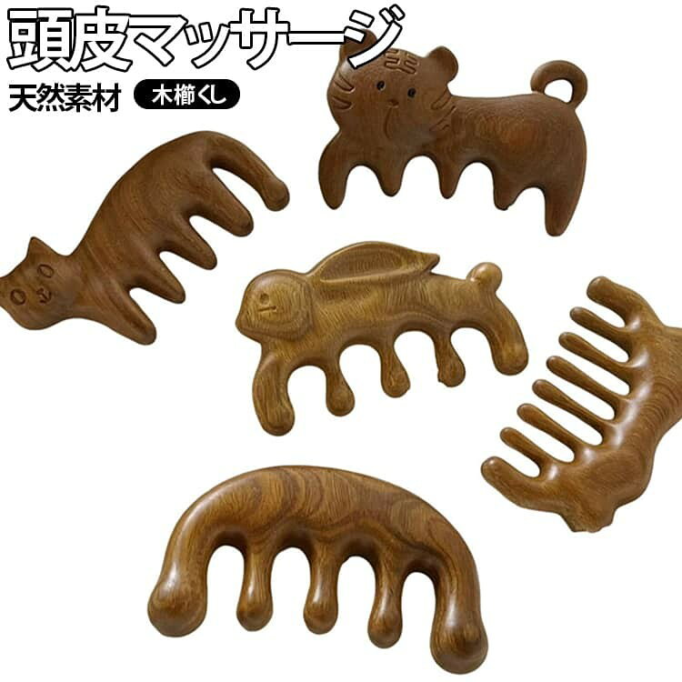 頭皮マッサージ マッサージ 美容 健康 ほぐし つぼマッサージ 天然素材 素肌にやさしい 木製 檀 櫛 専用 櫛 かっさ ハンディ ツボ かっさプレート ツボ押し 送料無料