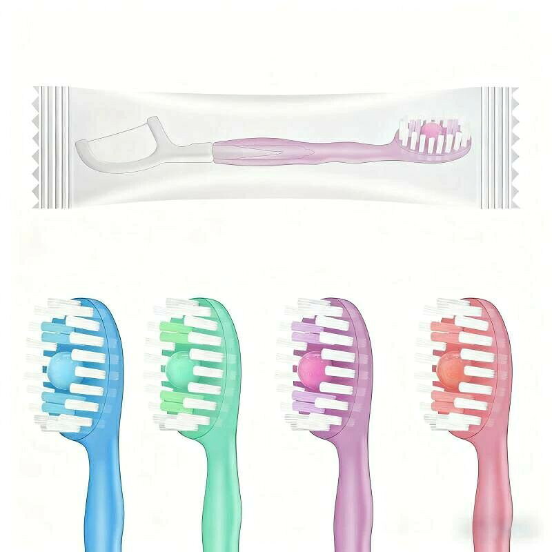 使い捨てミニ歯ブラシ(歯磨き粉付き)、 5 In 1 機能、 個包装で職場や旅行に便利 10本入り 5-IN-1多機能歯ブラシ:この携帯用歯ブラシ、歯磨き粉、つまようじ、舌クリーナー、合計1本は旅行に最適です。それぞれの歯ブラシは、より衛生的なお口のために、徹底的にクリーンでフレッシュな息を提供します。 個別包装:最適な衛生状態を保つため、各歯ブラシはバッグやポーチにすっきり収まるように個別包装されています。 また、軽量設計なので、荷物の中でかさばらず、急に一晩過ごすことになっても扱いやすい。 選べる多彩なフレーバー:歯磨き粉にはミント、グリーンティー、ピーチ、ミックスの4つのフレーバーがあり、お好みのものを自由にお選びいただけます。 旅行の必需品: 旅行や出張に便利なミニ使い捨て歯ブラシです。 歯磨き粉と一緒に包装されているので、余分な歯磨き粉を持ち運ぶ必要がなく、あなたの負担を軽減します。 1箱10本入りなので、短期出張にも長期出張にも適しています。 多用途に使用可能:旅行だけでなく、ビジネスホテルでの宿泊用やオフィスでの一時的な使用など、様々なシーンでの口腔清掃ニーズにお応えします。 使い捨てミニ歯ブラシ、 5 In 1 ピーチフレーバー ミックスフレーバー ミント風味 緑茶フレーバー使い捨てミニ歯ブラシ、 5 In 機能 ピーチフレーバー ミント風味 緑茶フレーバー さくらフレーバー ミックスフレーバー