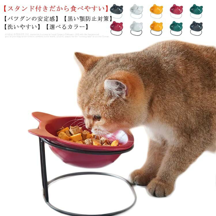 犬 猫 食器 陶器 フードボウル スタンド ペット食器台 脚付 ダイニングテーブル 斜め 15度傾斜 水入れ 餌入れ ごはん皿 ご飯台 セラミック 食べやすい 取り外し 猫用 ねこ 食事 皿