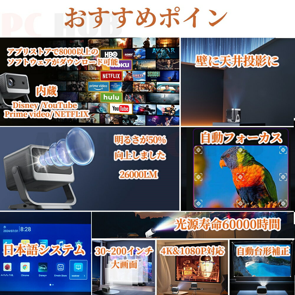 【厳選3C専門店★2年保証】プロジェクター 家...の紹介画像2