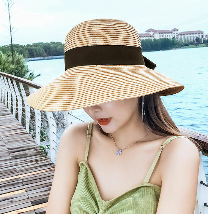 帽子 麦わら帽子 レディース ストローハット uvカット 折りたたみ 日除けつば広 ゴ...