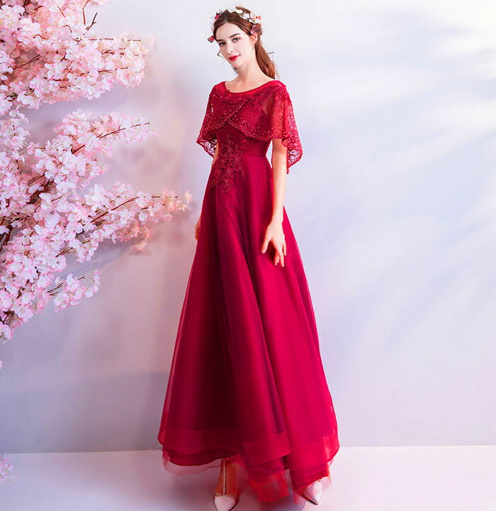 レディース　ファッション　オシャレ　綺麗　上品　 トースト ウェア 花嫁 婚約 イブニング セレモニー 新 中華風 ライト モーニング ローブ ドレス ワンショルダー パーティー