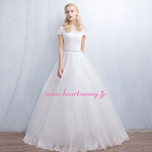 ウェディングドレス Aライン☆B126☆レースオフショルダー 後ろ蝶結びリボン付き 編み上げ☆HeartSunny【RCP】サイズオーダーメイド/結婚式/披露宴/二次会/大きい/小さい/ロングウエディングドレス/パーティードレス/ブライダル/花嫁/格安/激安 ウェディングドレス Aライン☆B126☆レースオフショルダー 後ろ蝶結びリボン付き 編み上げ☆HeartSunny【RCP】サイズオーダーメイド/結婚式/披露宴/二次会/大きい/小さい/ロングウエディングドレス/パーティードレス/ブライダル/花嫁/格安/激安