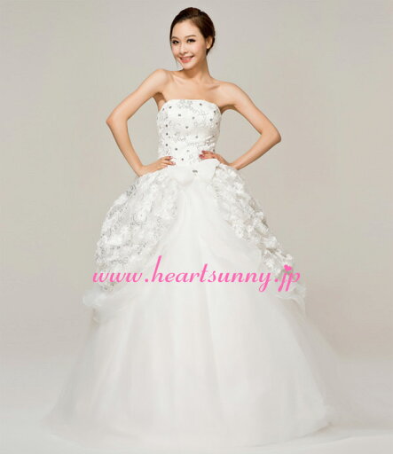 ウェディングドレス Aライン☆E002☆ビーズ 蝶結び 編み上げ☆HeartSunny【RCP】サイズオーダーメイド/結婚式/披露宴/二次会/大きい/小さい/ロングウエディングドレス/パーティードレス/ブライダル/花嫁/格安/激安 ウェディングドレス Aライン☆E002☆ビーズ 蝶結び 編み上げ☆HeartSunny【RCP】サイズオーダーメイド/結婚式/披露宴/二次会/大きい/小さい/ロングウエディングドレス/パーティードレス/ブライダル/花嫁/格安/激安