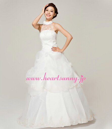 ウェディングドレス Aライン☆E026☆透明レースホルターネック 編み上げ☆HeartSunny【RCP】サイズオーダーメイド/結婚式/披露宴/二次会/大きい/小さい/ロングウエディングドレス/パーティードレス/ブライダル/花嫁/格安/激安 ウェディングドレス Aライン☆E026☆透明レースホルターネック 編み上げ☆HeartSunny【RCP】サイズオーダーメイド/結婚式/披露宴/二次会/大きい/小さい/ロングウエディングドレス/パーティードレス/ブライダル/花嫁/格安/激安