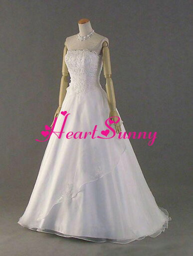 ウェディングドレス Aライン☆D010☆ビーズ飾りレース ショートトレーン☆HeartSunny【RCP】サイズオーダーメイド/結婚式/披露宴/二次会/大きい/小さい/ロングウエディングドレス/パーティードレス/ブライダル/花嫁/格安/激安 ウェディングドレス Aライン☆D010☆ビーズ飾りレース ショートトレーン☆HeartSunny【RCP】サイズオーダーメイド/結婚式/披露宴/二次会/大きい/小さい/ロングウエディングドレス/パーティードレス/ブライダル/花嫁/格安/激安