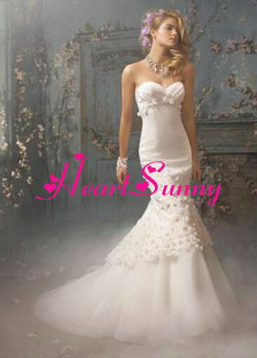 ウェディングドレス マーメイド☆A152☆ハートネックビスチェ 手作り花☆HeartSunny【RCP】サイズオーダーメイド/結婚式/披露宴/二次会/大きい/小さい/ロングウエディングドレス/パーティードレス/ブライダル/花嫁/格安/激安 ウェディングドレス マーメイド☆A152☆ハートネックビスチェ 手作り花☆HeartSunny【RCP】サイズオーダーメイド/結婚式/披露宴/二次会/大きい/小さい/ロングウエディングドレス/パーティードレス/ブライダル/花嫁/格安/激安