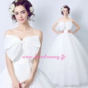 ウェディングドレス プリンセス☆E528☆蝶結びリボンビスチェ 編み上げ☆HeartSunny【RCP】サイズオーダーメイド/結婚式/披露宴/二次会/大..