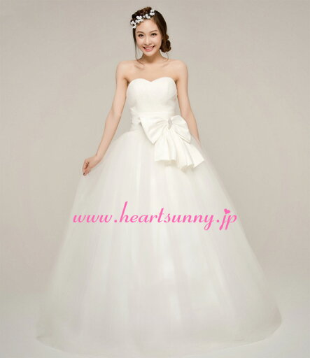 ウェディングドレス プリンセス☆E107☆ハートネックビスチェ リボン付き蝶結び 編み上げ☆HeartSunny【RCP】サイズオーダーメイド/結婚式/披露宴/二次会/大きい/小さい/ロングウエディングドレス/パーティードレス/ブライダル/花嫁/格安/激安 ウェディングドレス プリンセス☆E107☆ハートネックビスチェ リボン付き蝶結び 編み上げ☆HeartSunny【RCP】サイズオーダーメイド/結婚式/披露宴/二次会/大きい/小さい/ロングウエディングドレス/パーティードレス/ブライダル/花嫁/格安/激安