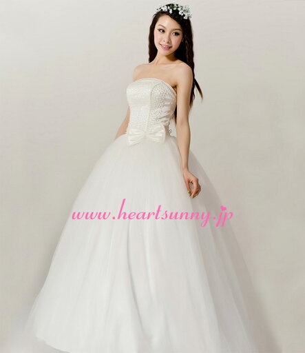 ウェディングドレス プリンセス☆E127☆パール飾りボートネックビスチェ 蝶結び 編み上げ☆HeartSunny【RCP】サイズオーダーメイド/結婚式/披露宴/二次会/大きい/小さい/ロングウエディングドレス/パーティードレス/ブライダル/花嫁/格安/激安 ウェディングドレス プリンセス☆E127☆パール飾りボートネックビスチェ 蝶結び 編み上げ☆HeartSunny【RCP】サイズオーダーメイド/結婚式/披露宴/二次会/大きい/小さい/ロングウエディングドレス/パーティードレス/ブライダル/花嫁/格安/激安