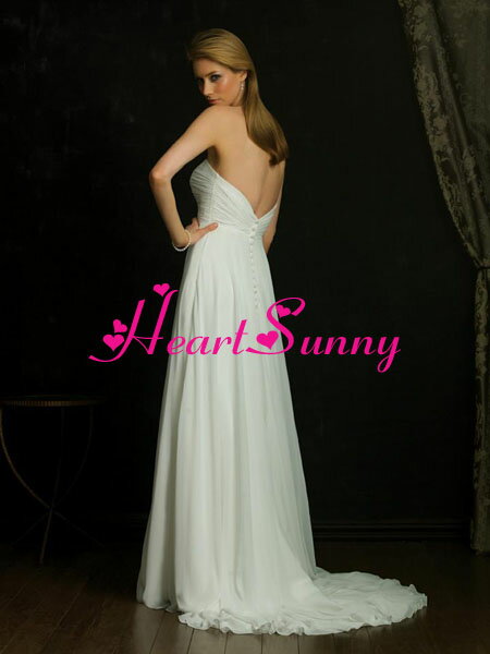 ウェディングドレス スレンダー☆A106☆ハートネックビスチェ ベアバック トレーン☆HeartSunny【RCP】サイズオーダーメイド/結婚式/披露宴/二次会/大きい/小さい/ロングウエディングドレス/パーティードレス/ブライダル/花嫁/格安/激安