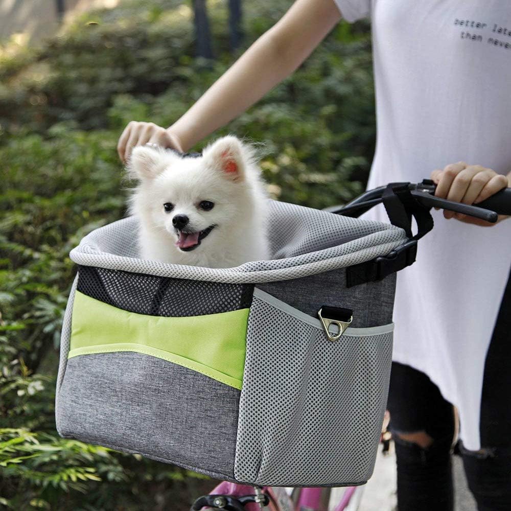 ペット自転車バッグ 猫 犬自転車かご 前かご 猫 犬 キャリー リュック ペットキャリー カゴバッグ 2WAY バッグ 猫 小型犬 通気性 安全ロープ付き 飛び出し防止 折りたたみ式 取り外し可能旅行 …