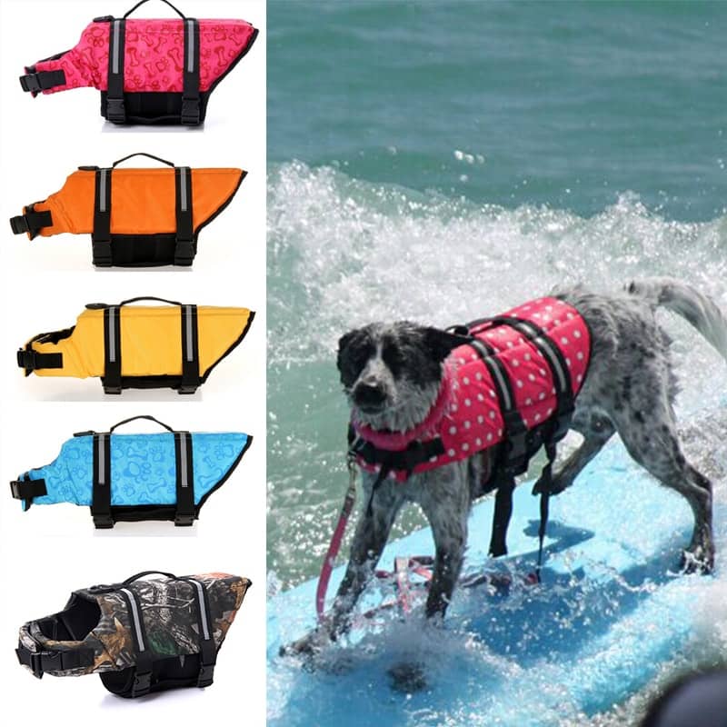 【ポイント 5倍UP !】【XS-M】犬用ライフジャケット ライフベスト 小型犬 中型犬 犬用浮き輪 マジックテープ 浮き輪 海や川の水遊びに 事故防止 プール リハビリ 救命胴衣