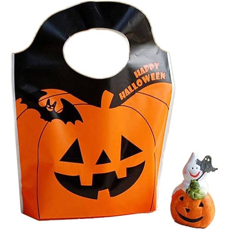 【ポイント 5倍UP !】【50個】キャンディーバッグ ハロウィン お菓子袋 ラッピングバッグ 包装袋 パンプキン 可愛い