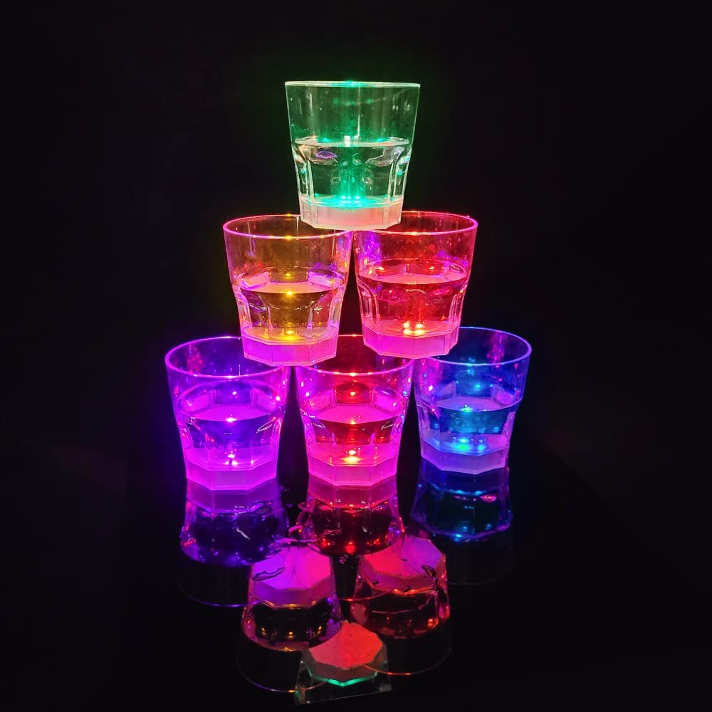 【ポイント 5倍UP !】6個セット光る LED グラス ロックグラス コップ ワイン ゴブレット プラスチック ..