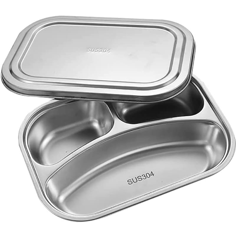 【ポイント 5倍UP !】3つ仕切り ランチプレート ディナープレート ランチプレート ふた付き ステンレス..