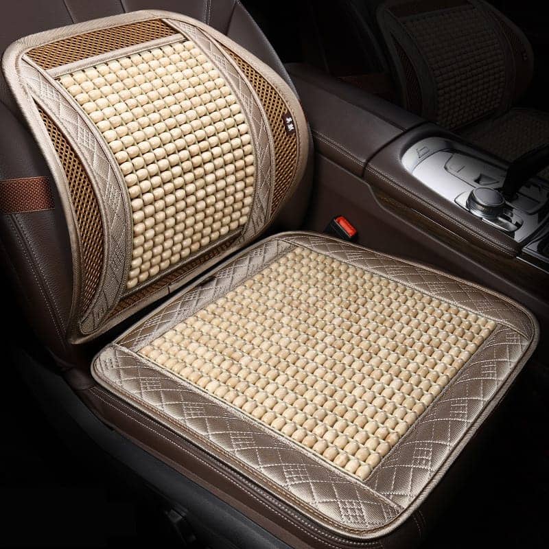 【熱中症対策】車シート 木製ビーズシートカバー 天然木 ウッドビーズ シートカバ...