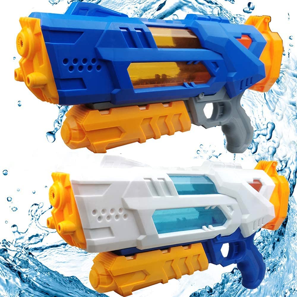 【ポイント 5倍UP !】2本セット 水鉄砲 超強力飛距離10m 大容量 1200CC ウォーターガ ...