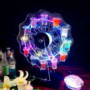 テキーラ観覧車 LED酒ボトルの表示棚 12カップ バーホテルLED酒棚の表示棚 LED酒グラス 収納ラック KTVナイトクラブに最適 パーティ パーティの装飾...