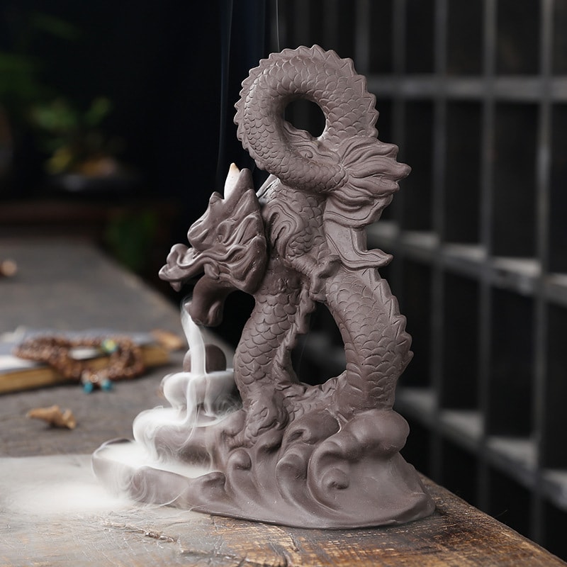 【お香コーン15pcs付】逆流香炉 逆流香バーナー 龍 癒し リラックス 香炉仏 古典 お坊さん 仏教 香のバーナー 香り 逆流 倒流香 おしゃれ お香 アジアンテイスト 家の装飾 風流 瞑想 インテリア 置物 香り 匂い 自粛 幻想 陶器 プレゼント 贈り物 2024