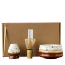 茶道具 4点セット お抹茶セット 茶筅(茶筌)竹製 茶杓 茶筅立て セラミック 抹茶碗 陶器 茶筅休め 抹茶点て 茶道ツール 日本伝統 和風 シンプル道具 手作...
