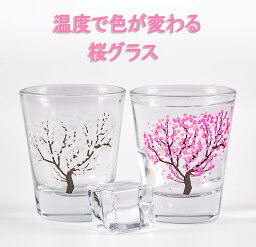 4個セット 冷たい飲み物 桜 満開 春 グラス 温度で色が変わる 不思議 日本酒 フリーグラス ウイスキー グラス ペアセット ウイスキー グラス ペアグラス グラス おしゃれ グラス お土産 父の日 母の日 還暦祝い 結婚祝い 誕生日 お祝い 敬老の日 おしゃれ 50ml