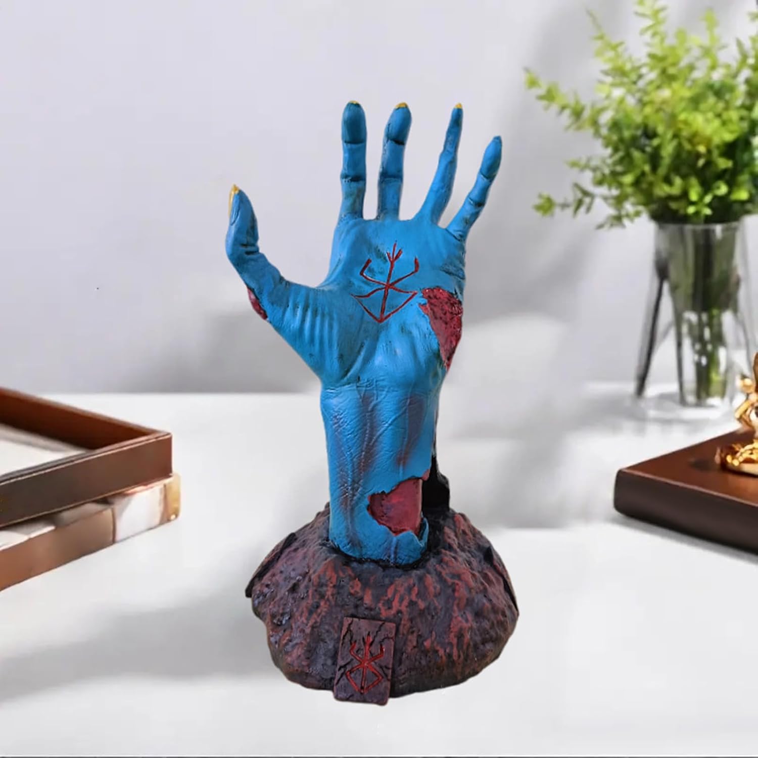 彫刻装飾 死 手シェルフフィギュリン | ハロウィン用 レジン製 家庭や庭 エントランス 寝室 ドレッサー 風呂場 バルコニー 棚 リビングルーム 装飾