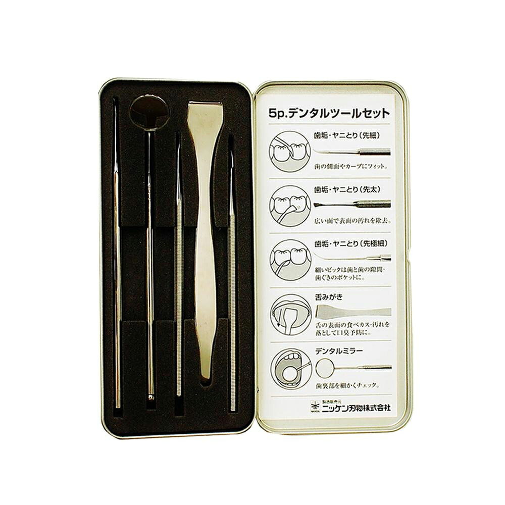 【代引料無料】NIKKEN　ニッケン刃物 5p デンタルツールセット(ステンレス製) DT-5000