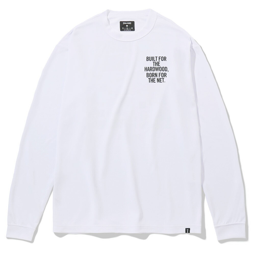 スポルディング　ロングスリーブTシャツ　デジタル　コラージュ　バックプリント（長袖） L/S SHIRTS　ホワイト SMT23118［SPALDING］